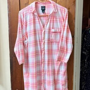 Laura Ashley Pink Plaid Sleep Shirt